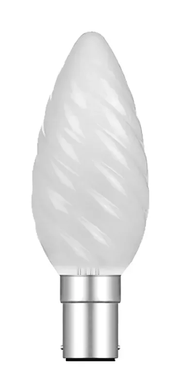 Luxram Candle 35mm Twisted B15D Frosted 25W Incandescent/T • 028615025