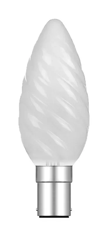 Luxram Candle 35mm Twisted B15D Frosted 60W Incandescent/T • 028615060
