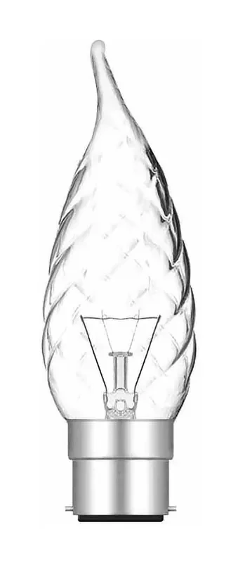 Luxram Candle Tip Twisted Clear B22 60W • 026022060