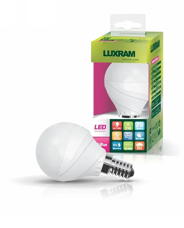 Luxram Curvodo LED Ball E14 4.5W Warm White 2700K 400lm • 722201143