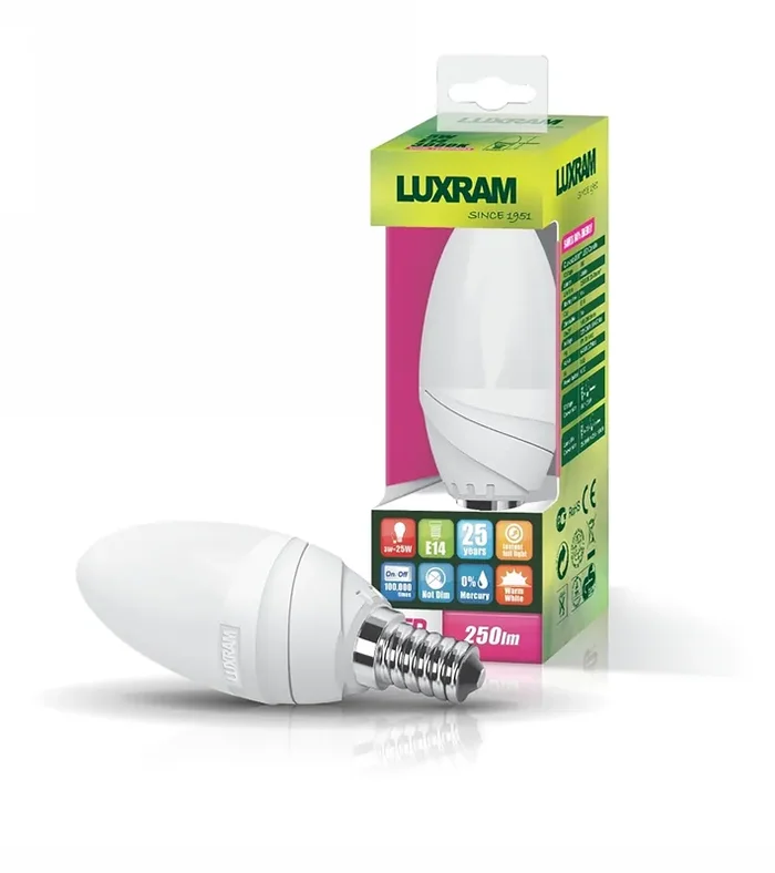 Luxram Curvodo LED Candle E14 4.5W White 6400K 430lm • 723201141