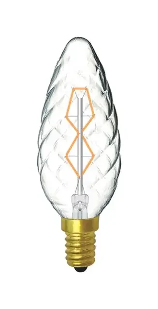 Luxram Rustica Candle 45mm/S Twisted E14 Clear 60W • 015031060
