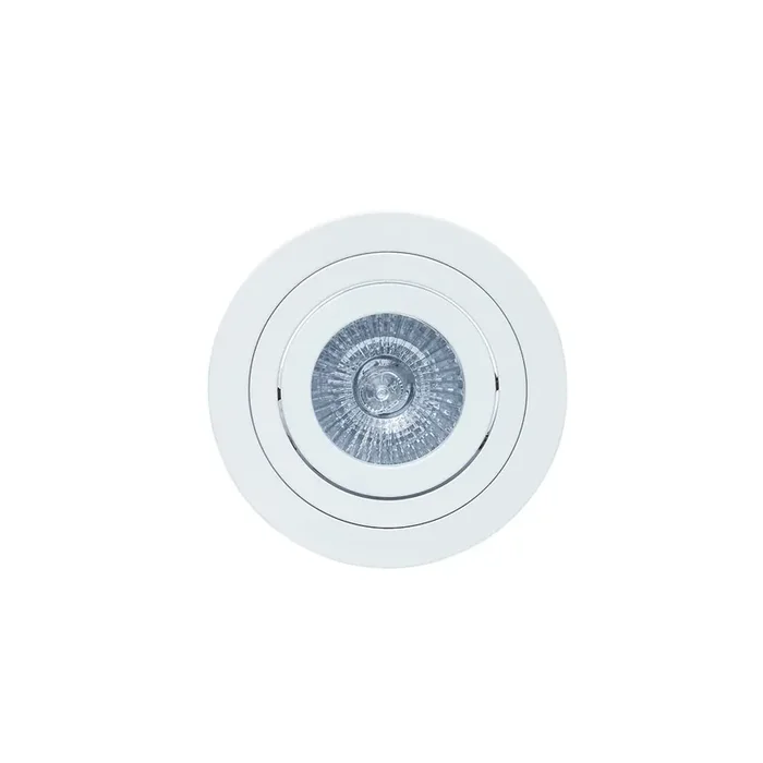 Mantra Fusion MC0003 Basico GU10 Swivel Downlight 9.2cm Round 1 x GU10 Max 50W Matt White, Cut Out 80mm, Lampholder Included • MC0003