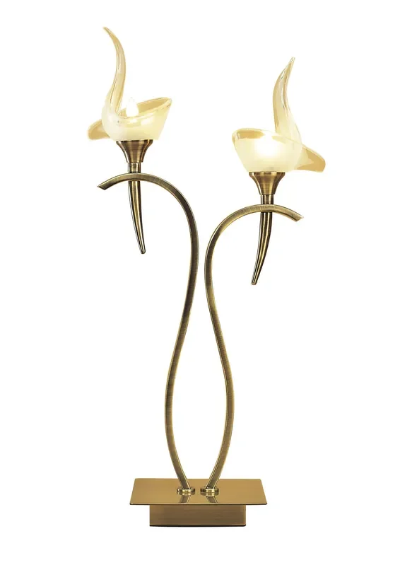 Mantra M0330AB Viena Table Lamp 2 Light G9, Antique Brass • M0330AB