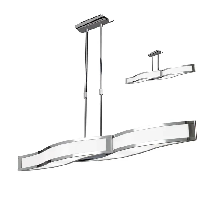 Mantra M0666 Sintesys Telescopic Semi Flush Convertible E27 4 Light E27, Polished Chrome, White Acrylic • M0666