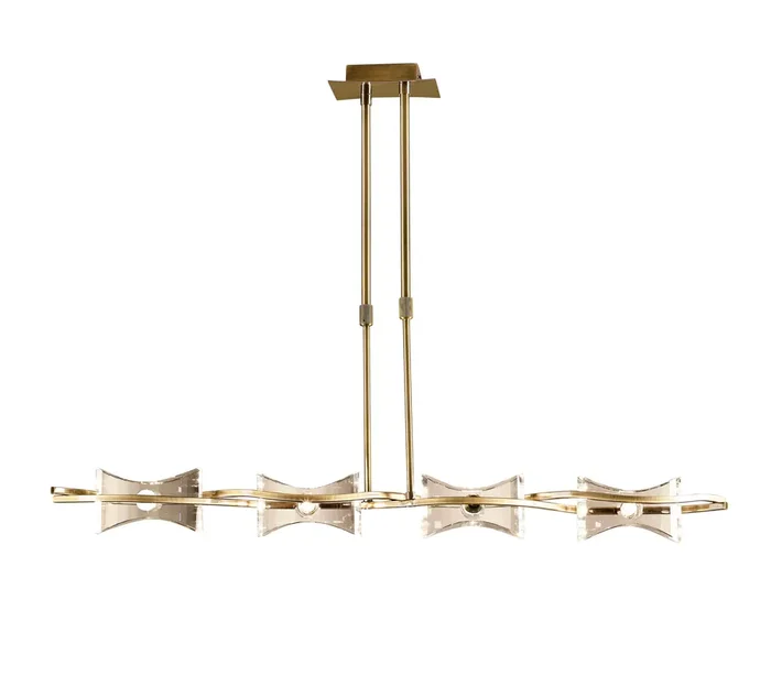 Mantra M0880AB Kromo Linear Telescopic 4 Light G9 Line, Antique Brass • M0880AB