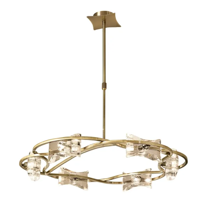 Mantra M0887AB Kromo Telescopic 6 Light G9 Round, Antique Brass • M0887AB