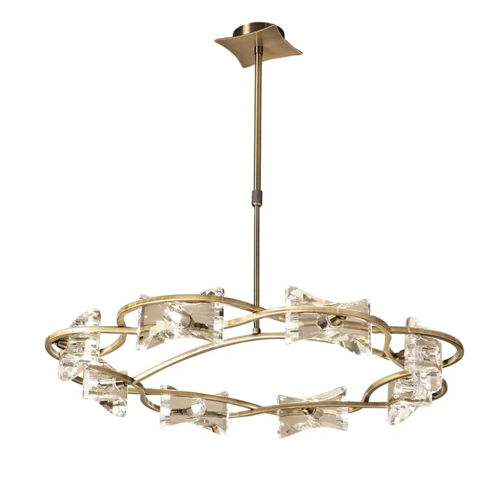 Mantra M0888AB Kromo Telescopic 8 Light G9 Round, Antique Brass • M0888AB