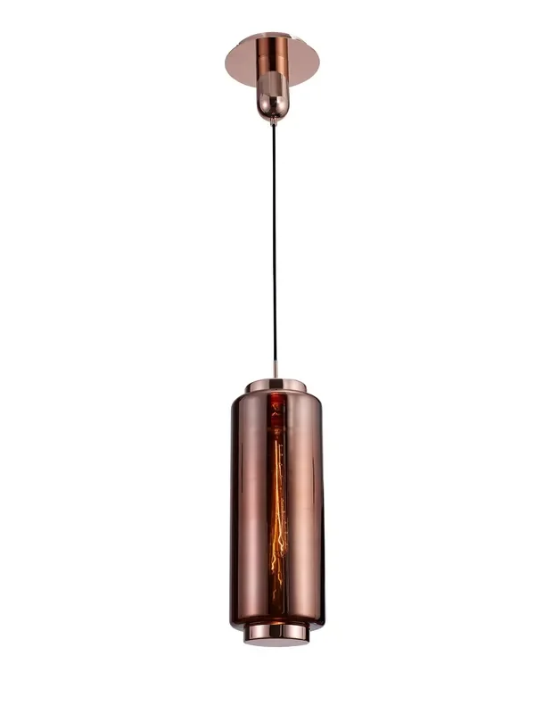 Mantra M6196 Jarras Pendant 20cm Round, 1 x E27 (Max 40W), Copper / Rose Gold Glass • M6196