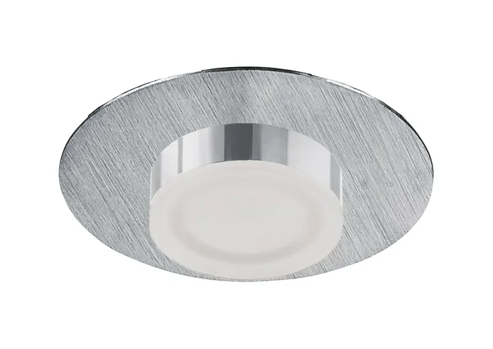 Mantra M8350 * Marcel Recessed Down Light 4W LED Round 3000K IP44, 360lm, Satin Aluminium/Frosted Acrylic/Polished Chrome, Cut Out 70mm, Driver Included, 3yrs Warranty • M8350