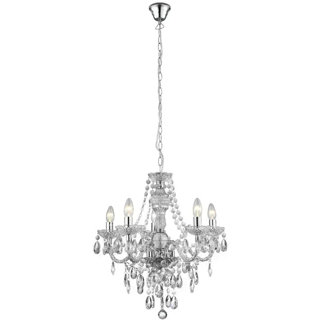 Marie Therese 5 Light Clear Acrylic Chandelier