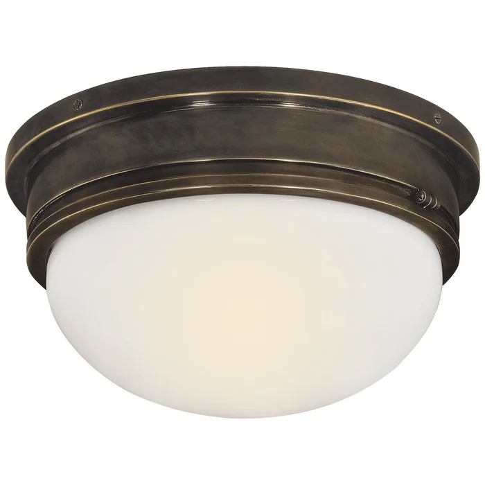 Marine Two Light Flush Mount, Bronze