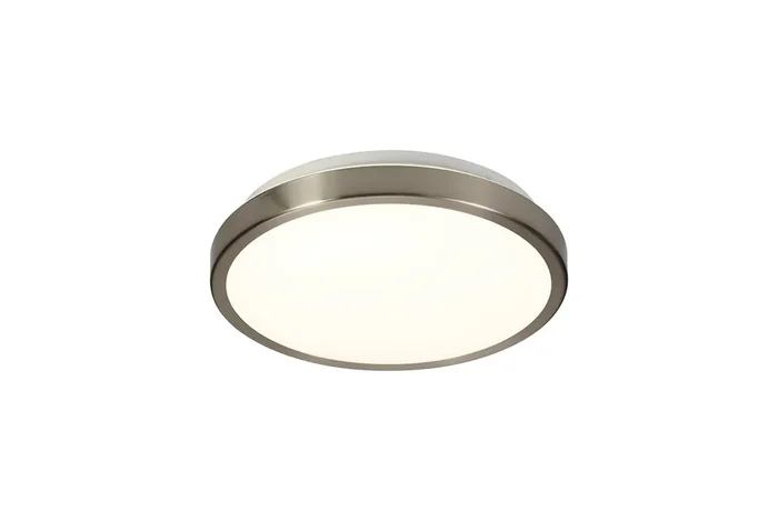 Marko Ceiling, 1 x 12W LED, 4000K, 3-Step-Dimmable, 565lm, IP44, Satin Nickel-White, 3yrs Warranty