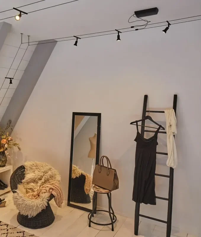 Matt Black LV Tension Wire Kit with 5 Spot Lights