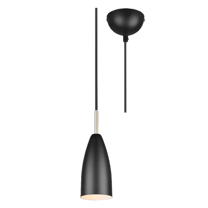 Matt Black Modern Conical Dome Pendant Light 10cm