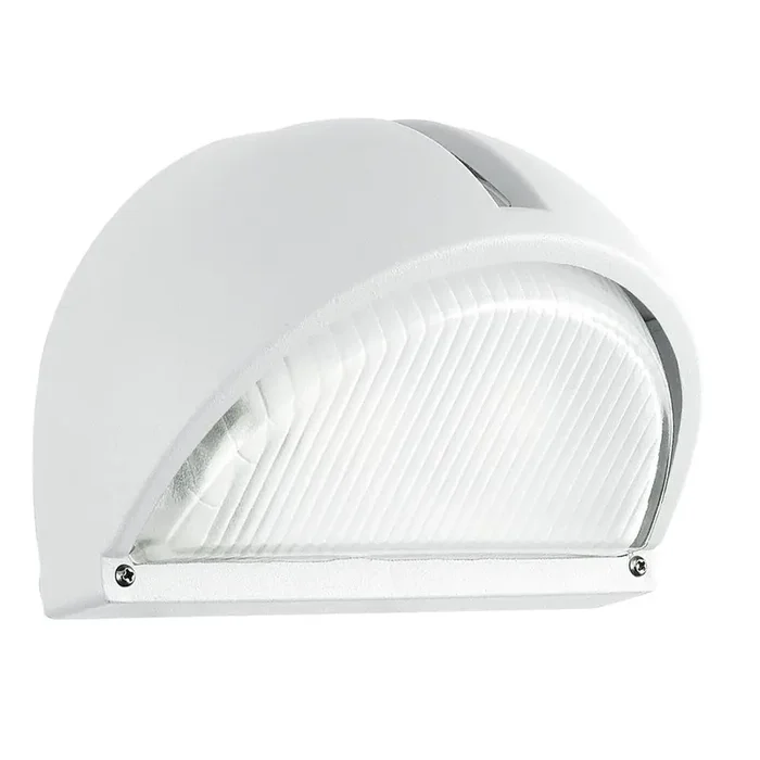 Matt White Half Moon Modern Outdoor Bulkhead Wall Light IP44
