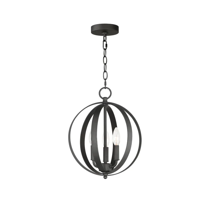 Maxim 10030BK Provident Three Light Chandelier, Black