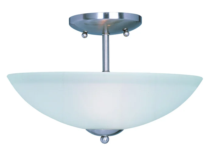 Maxim 10042FTSN Logan Two Light Semi-Flush Mount, Satin Nickel