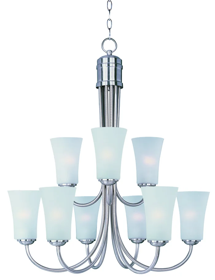 Maxim 10046FTSN Logan Nine Light Chandelier, Satin Nickel