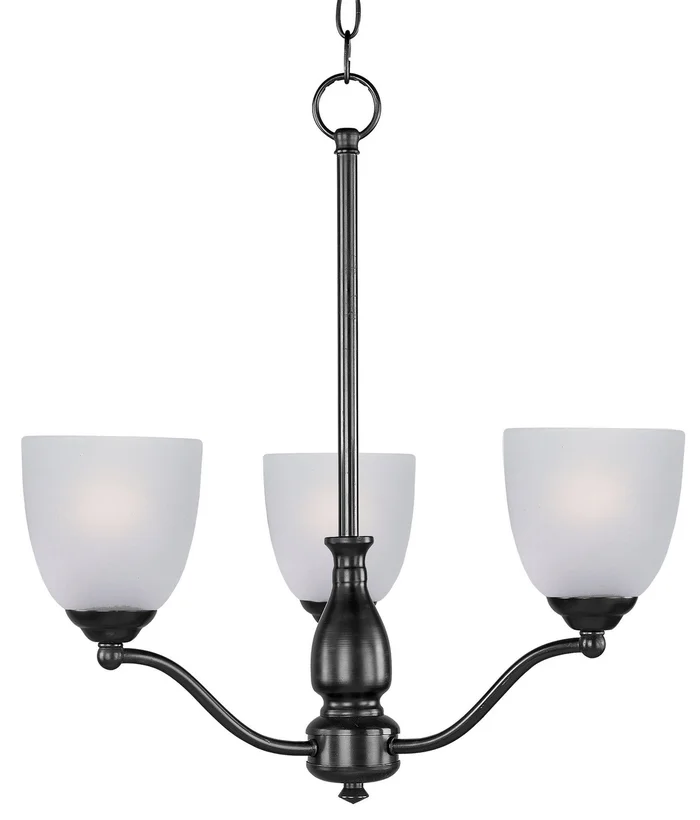 Maxim 10064FTBK Stefan Three Light Chandelier, Black