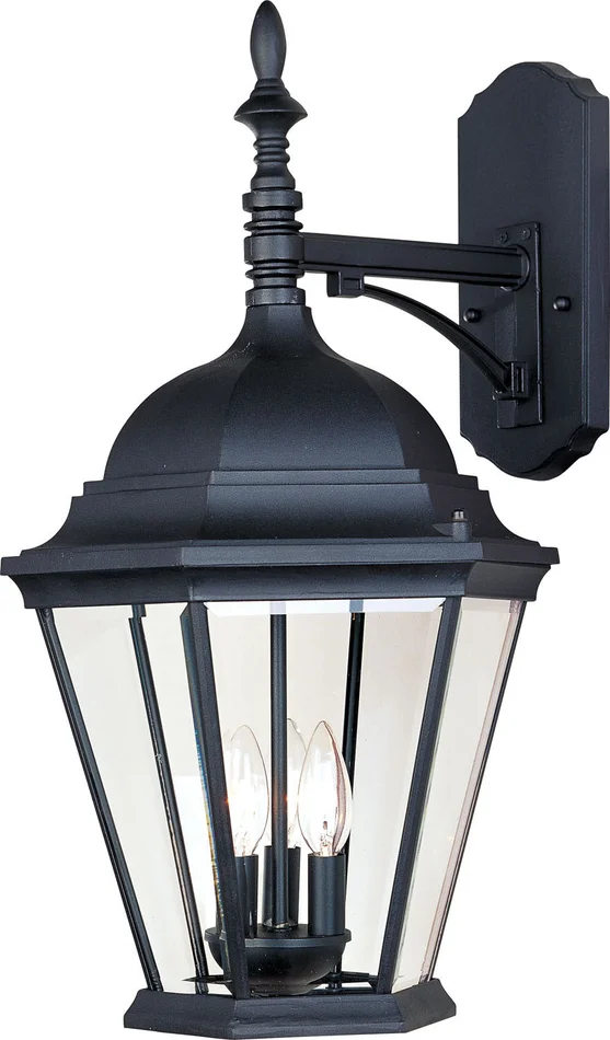 Maxim 1008BK Westlake Three Light Outdoor Wall Lantern, Black