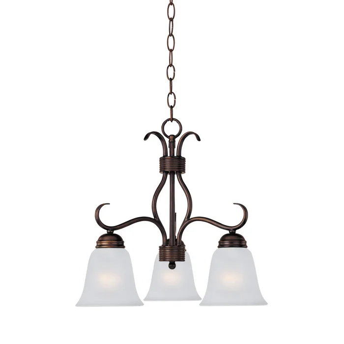 Maxim 10122FTOI Basix Three Light Chandelier, Oil Rubbed Bronze