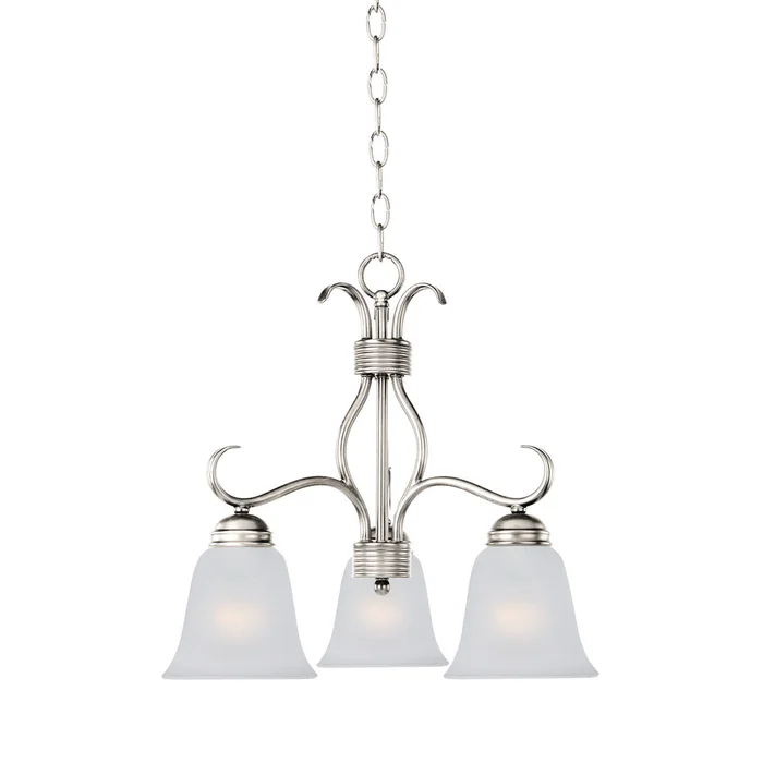 Maxim 10122FTSN Basix Three Light Chandelier, Satin Nickel