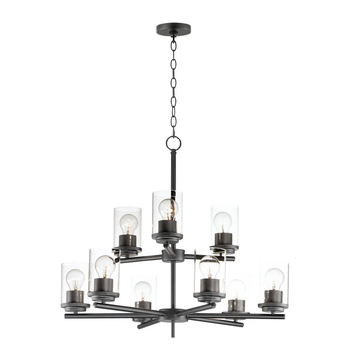 Maxim 10206CLBK Corona Nine Light Chandelier, Black