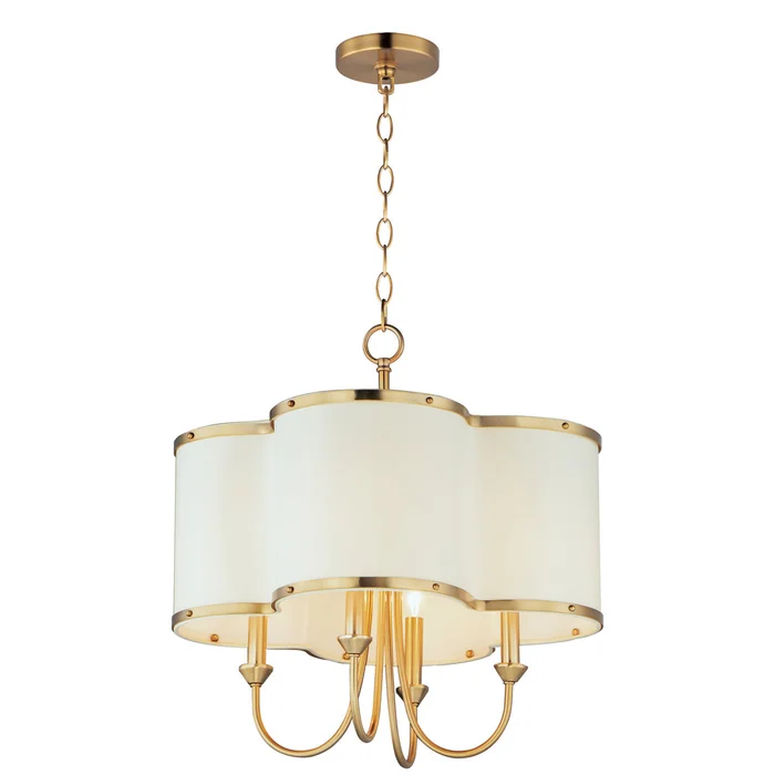 Maxim 12246OFSBR Clover Four Light Chandelier, Satin Brass