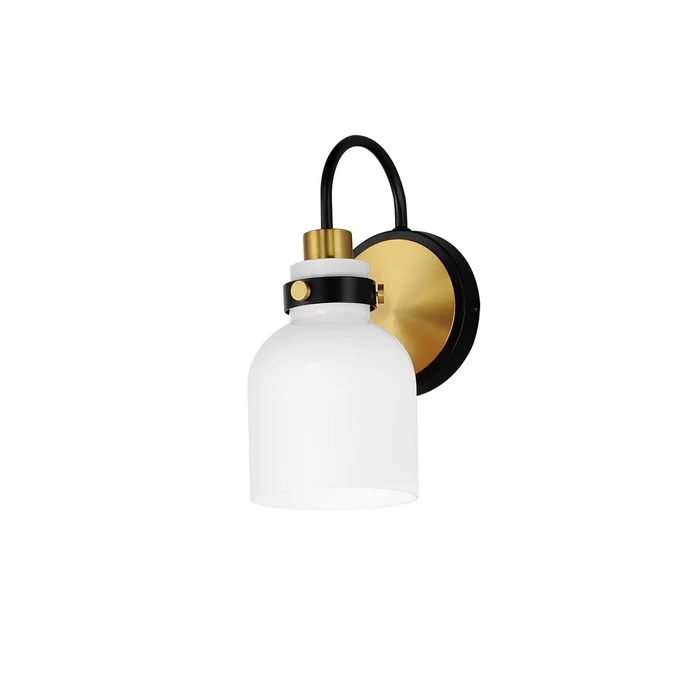 Maxim 12331WTBKSBR Milk One Light Wall Sconce, Satin Brass