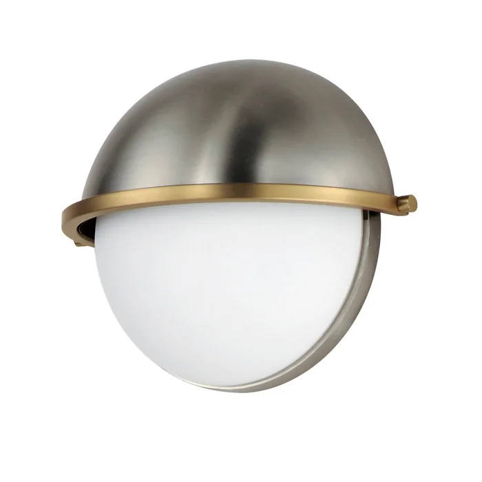 Maxim 12418SWSNSBR Duke One Light Wall Sconce, Satin Nickel / Satin Brass