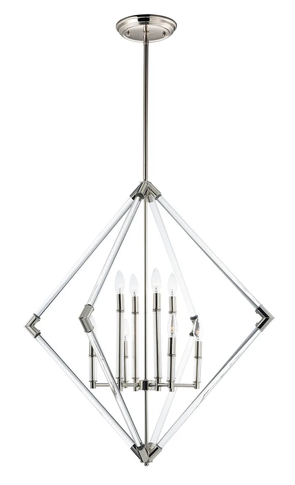 Maxim 16106CLPN Lucent Eight Light Pendant, Polished Nickel