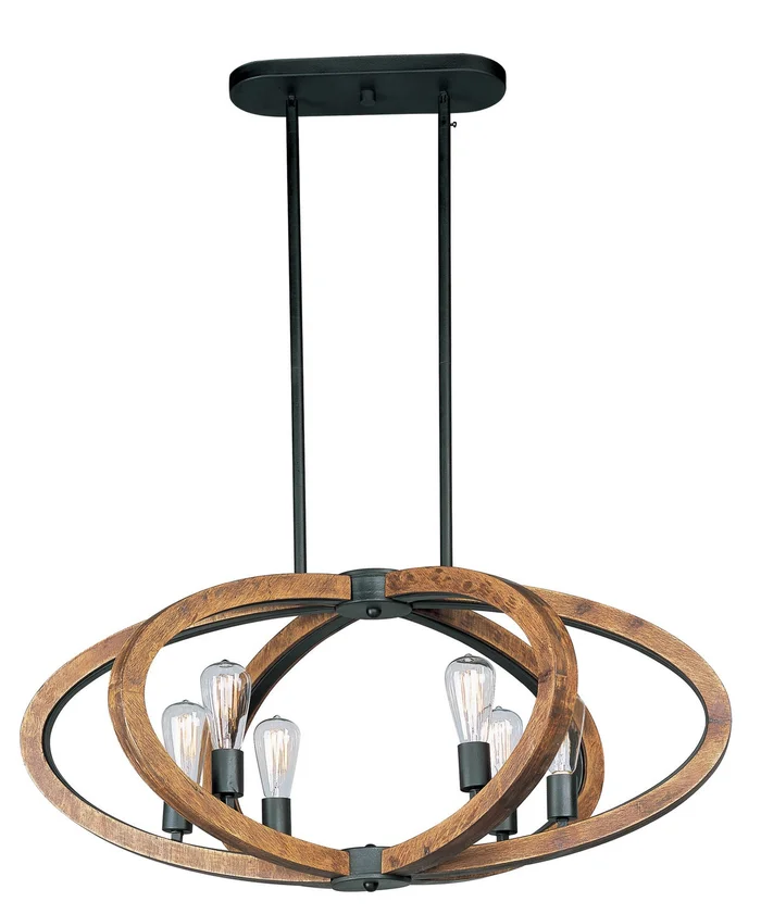 Maxim 20915APAR Bodega Bay Six Light Pendant, Anthracite