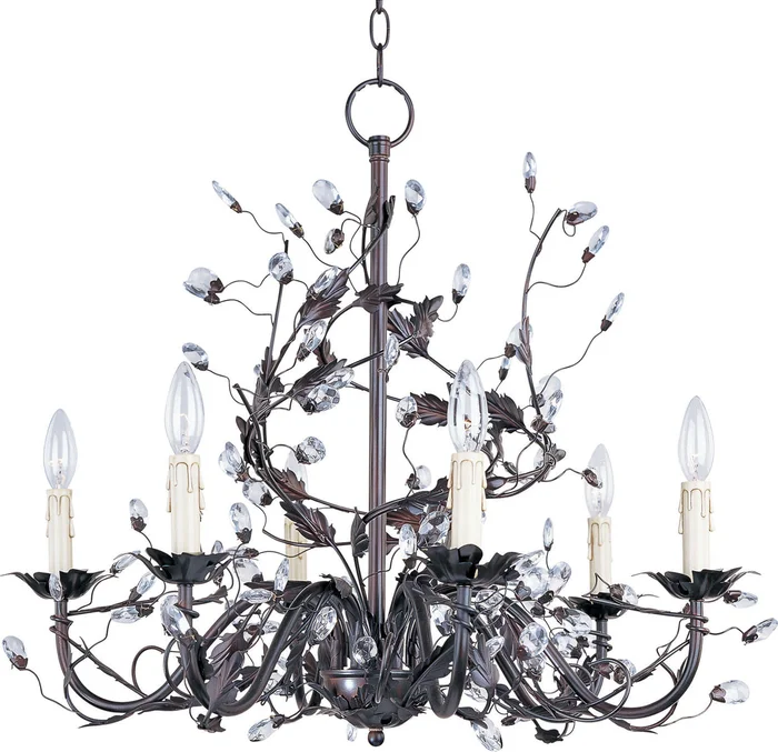Maxim 2851OI Elegante Six Light Chandelier, Oil Rubbed Bronze
