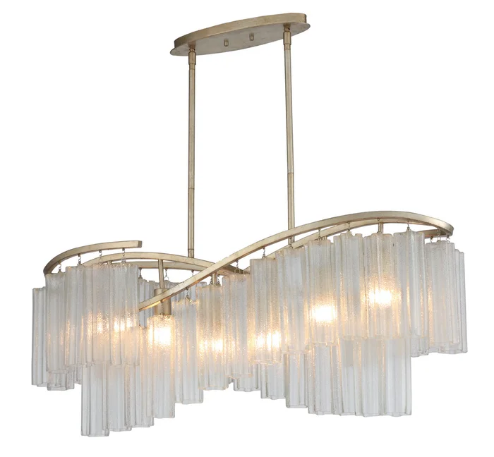 Maxim 39579WFLGS Victoria Six Light Linear Chandelier, Golden Silver