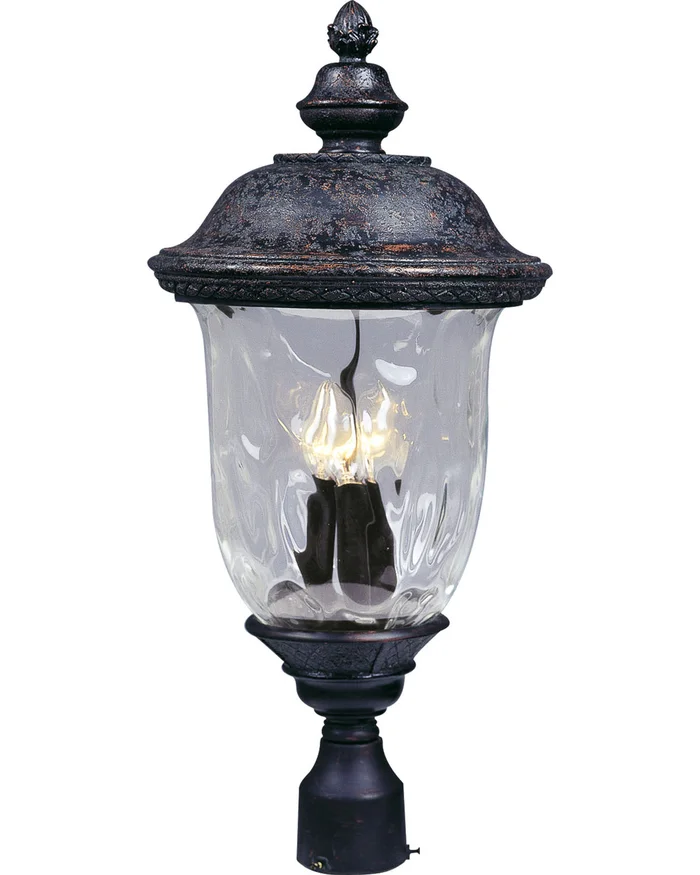 Maxim 40420WGOB Carriage House VX Three Light Outdoor Pole/Post Lantern, Oriental Bronze