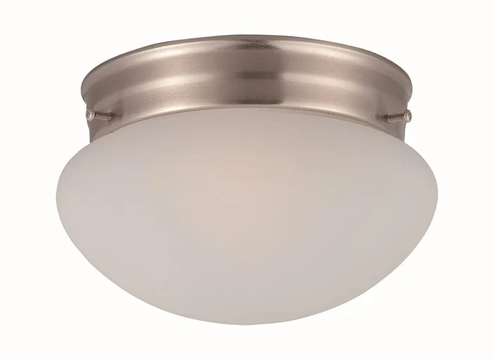 Maxim 5884FTSN Essentials – 588x One Light Flush Mount, Satin Nickel