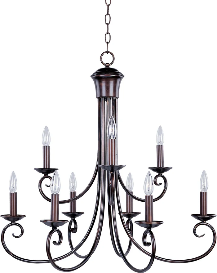 Maxim 70006OI Loft Nine Light Chandelier, Oil Rubbed Bronze