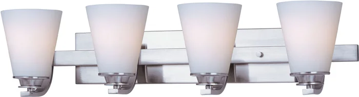 Maxim 9014SWSN Conical Four Light Bath Vanity, Satin Nickel