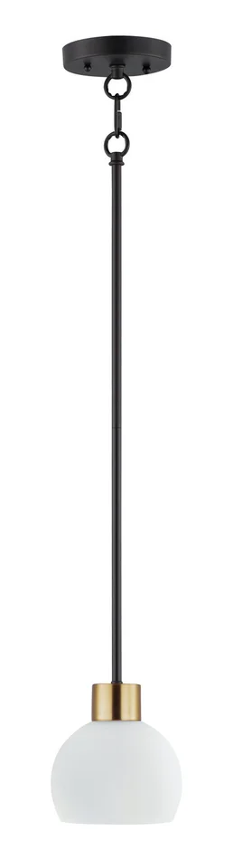 Maxim 91270SWBZSBR Coraline One Light Mini Pendant, Bronze / Satin Brass