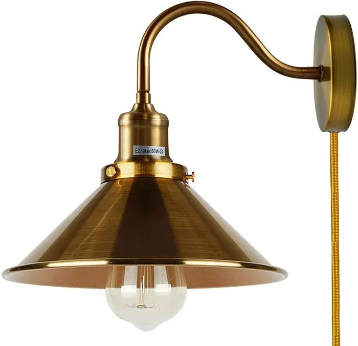 Metal Cone Shade E27 Adjustable Arm Wall Sconce Metal Wall Lights