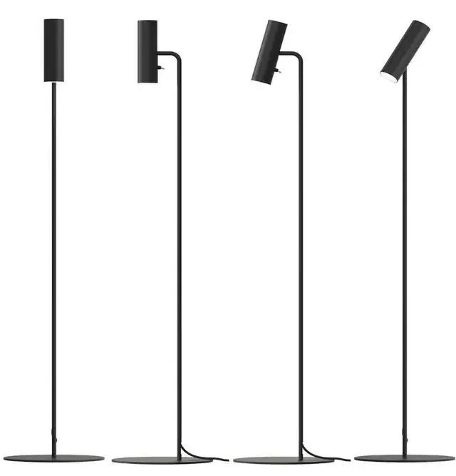 MIB 6 Black Metal with Black Cable Floor Lamp