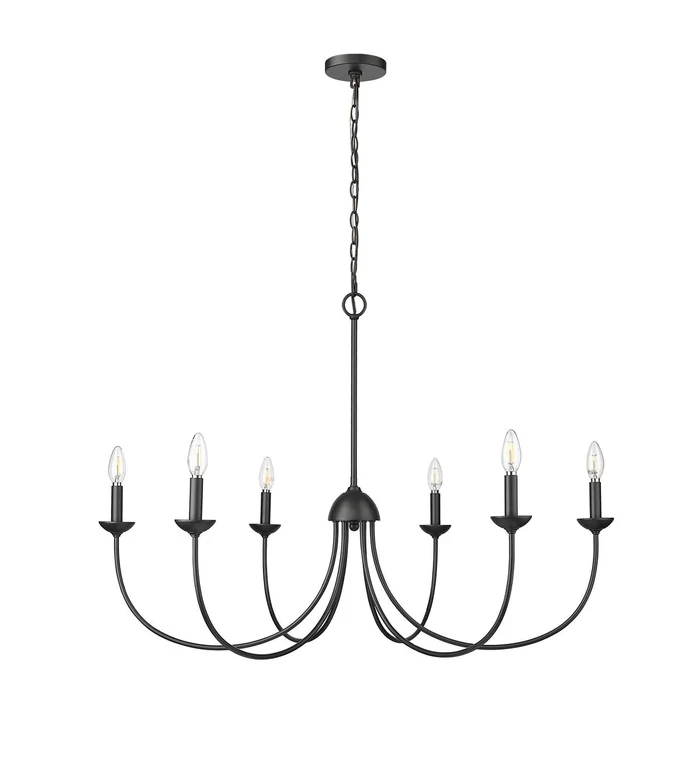 Millennium 12406-MB Huxley Six Light Chandelier, Matte Black