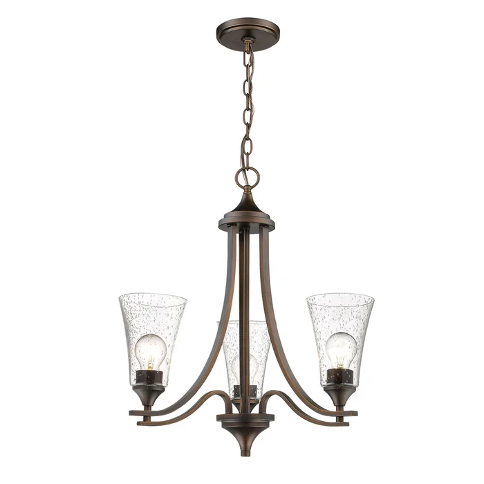 Millennium 1463-RBZ Natalie Three Light Chandelier, Rubbed Bronze