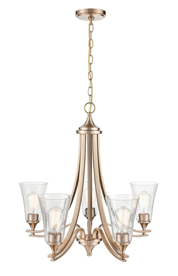Millennium 1465-MG Natalie Five Light Chandelier, Modern Gold