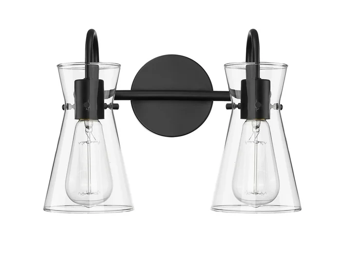 Millennium 21002-MB Camellia Two Light Vanity, Matte Black