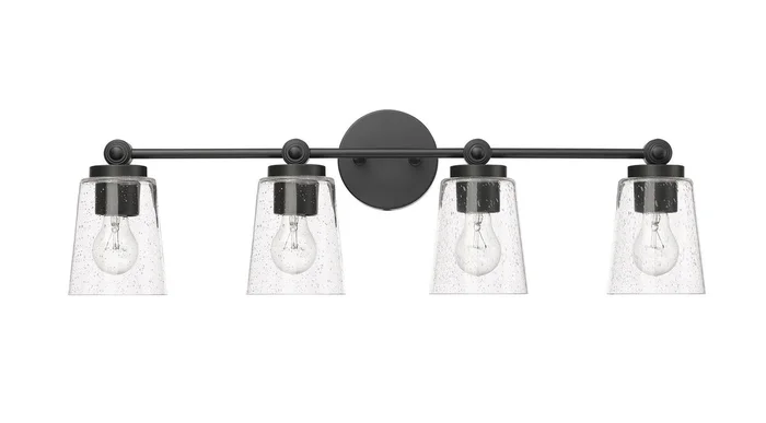 Millennium 22004-MB Lauryn Four Light Vanity, Matte Black