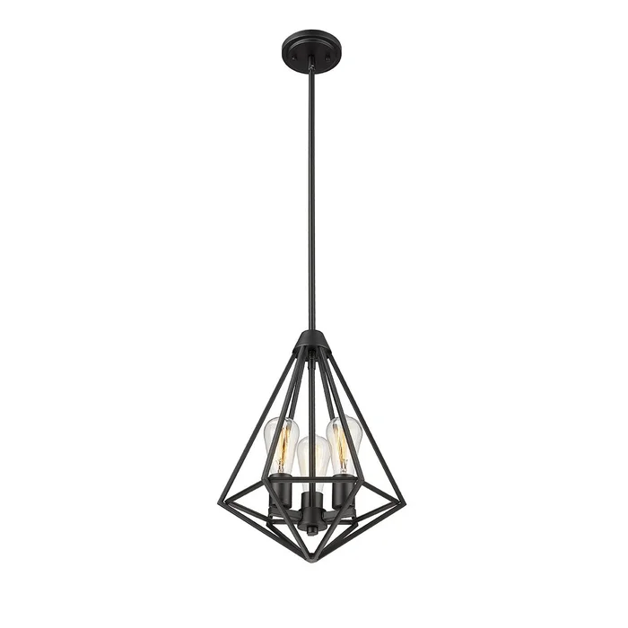 Millennium 2213-MB Dawes Three Light Pendant, Matte Black