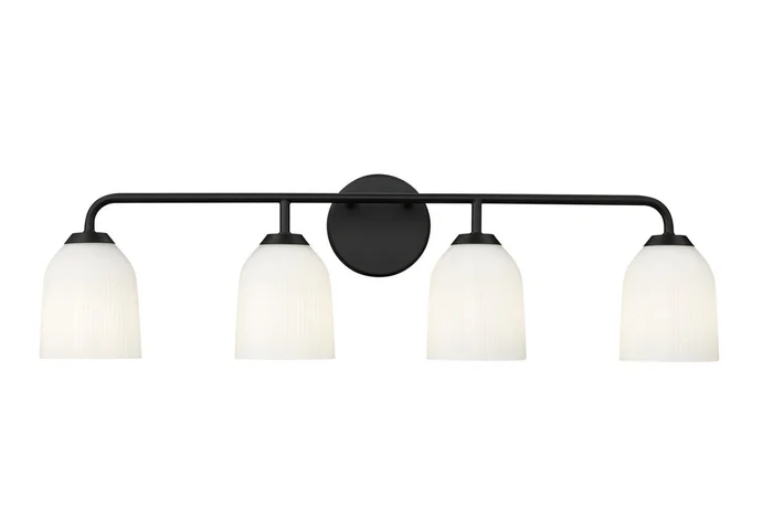 Millennium 22304-MB Norah Four Light Vanity, Matte Black