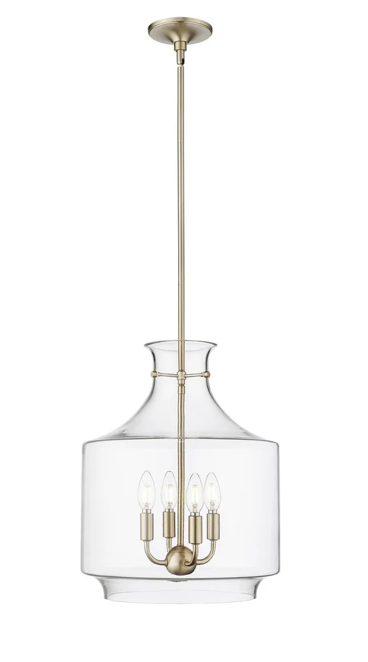 Millennium 22804-MG Mahannah Four Light Pendant, Modern Gold